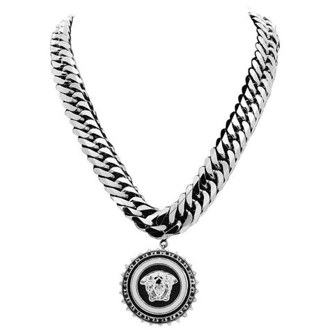 versace necklace silver.